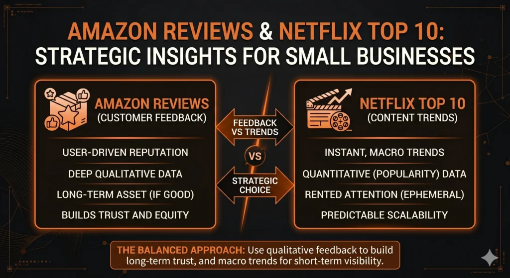 Social proof examples used by Amazon and Netflix