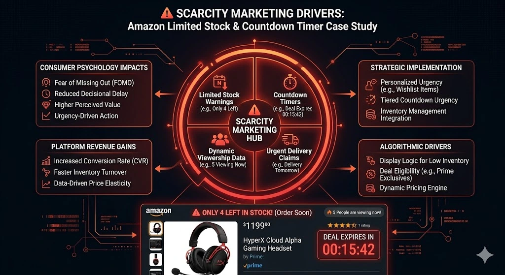 Scarcity marketing examples used by Amazon