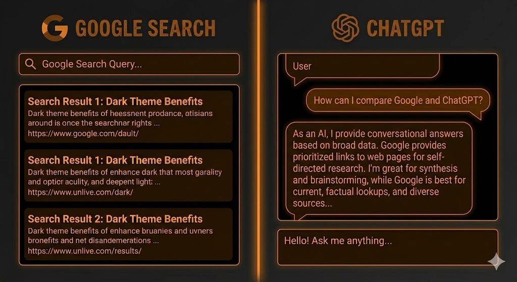 Google search versus AI chatbots changing user behavior