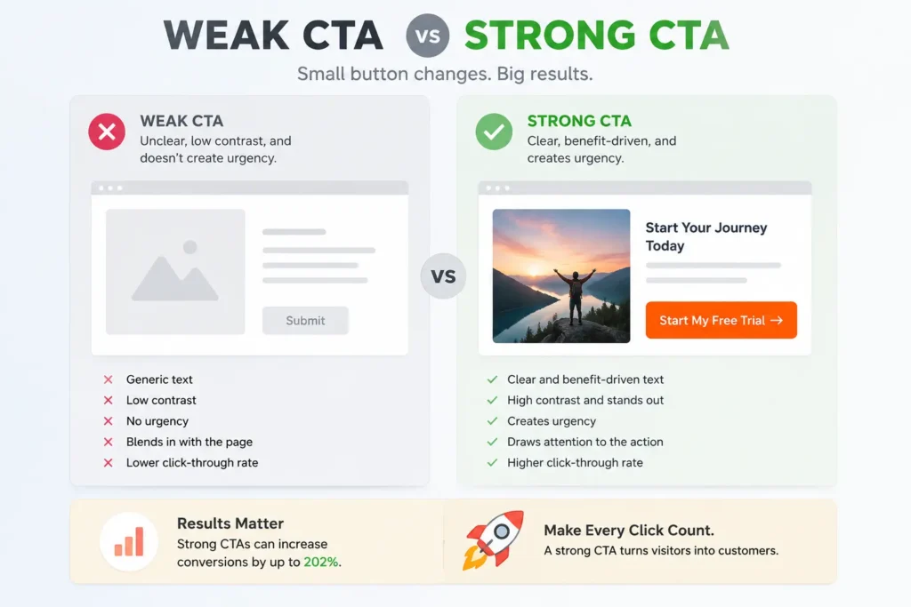 Strong call to action examples to improve website conversions